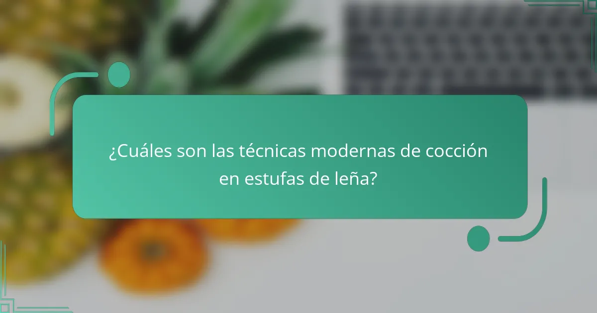 ¿Cuáles son las técnicas modernas de cocción en estufas de leña?