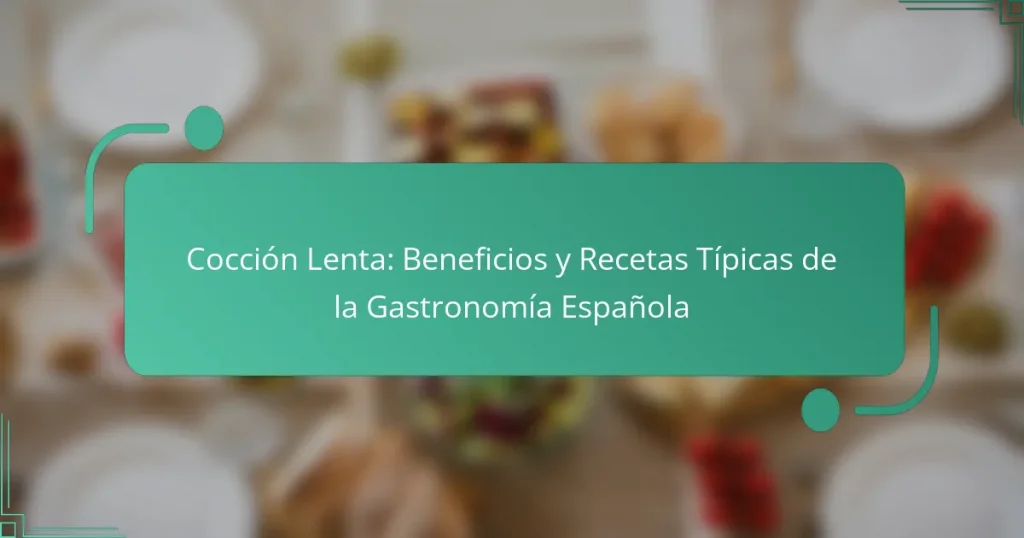 Cocción Lenta: Beneficios y Recetas Típicas de la Gastronomía Española