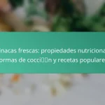Espinacas frescas: propiedades nutricionales, formas de cocción y recetas populares