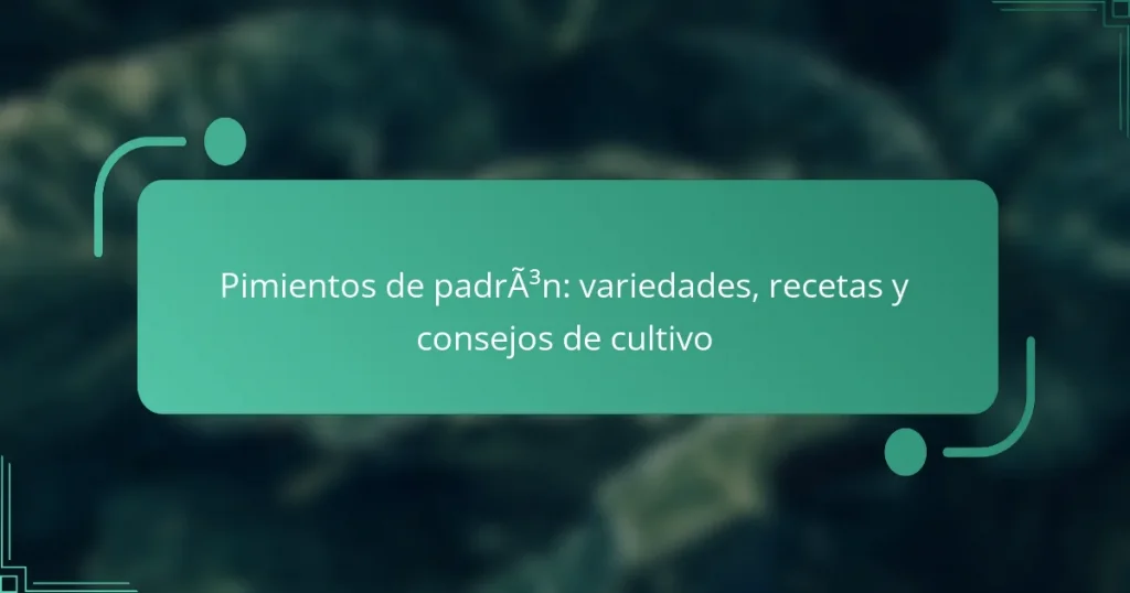 Pimientos de padrón: variedades, recetas y consejos de cultivo