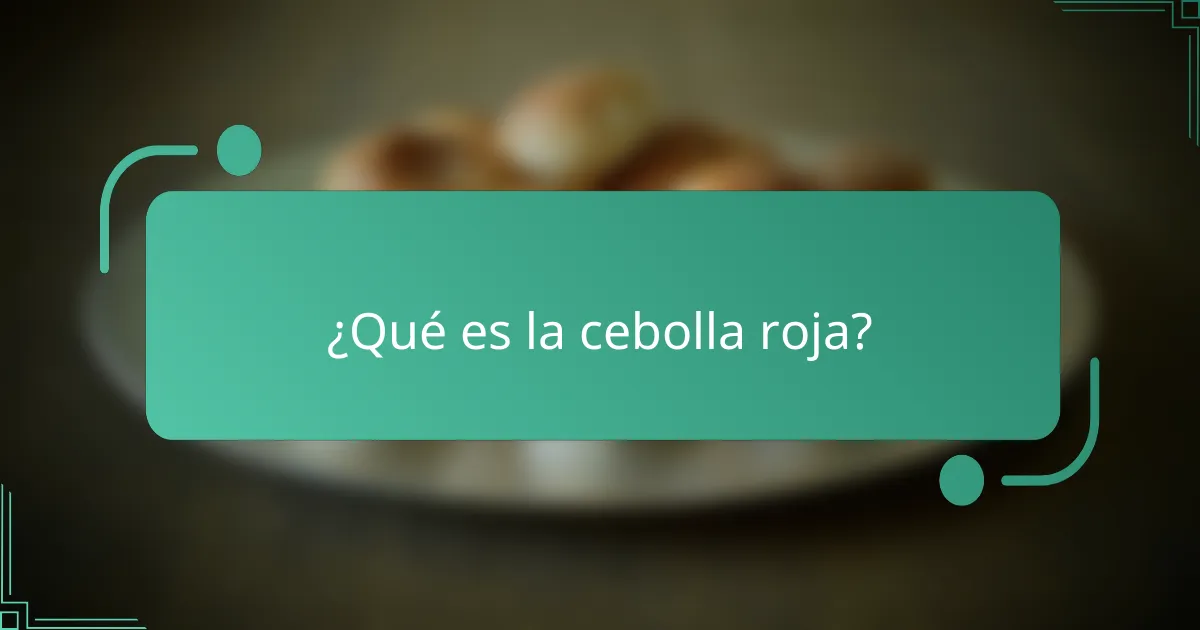 ¿Qué es la cebolla roja?